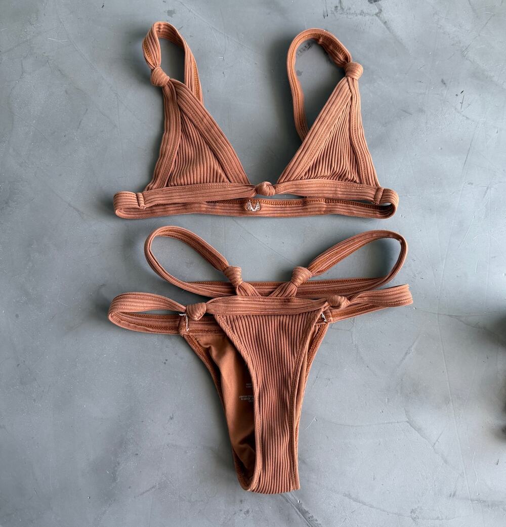 Minimale Animale Lucid Ribbed Bikini Bottoms Brown S
